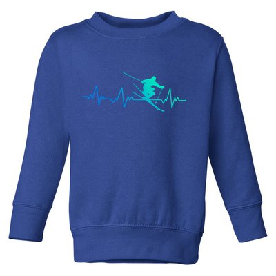 Ski Heartbeat Skiing Gift Meaningful Gift Toddler Sweatshirt