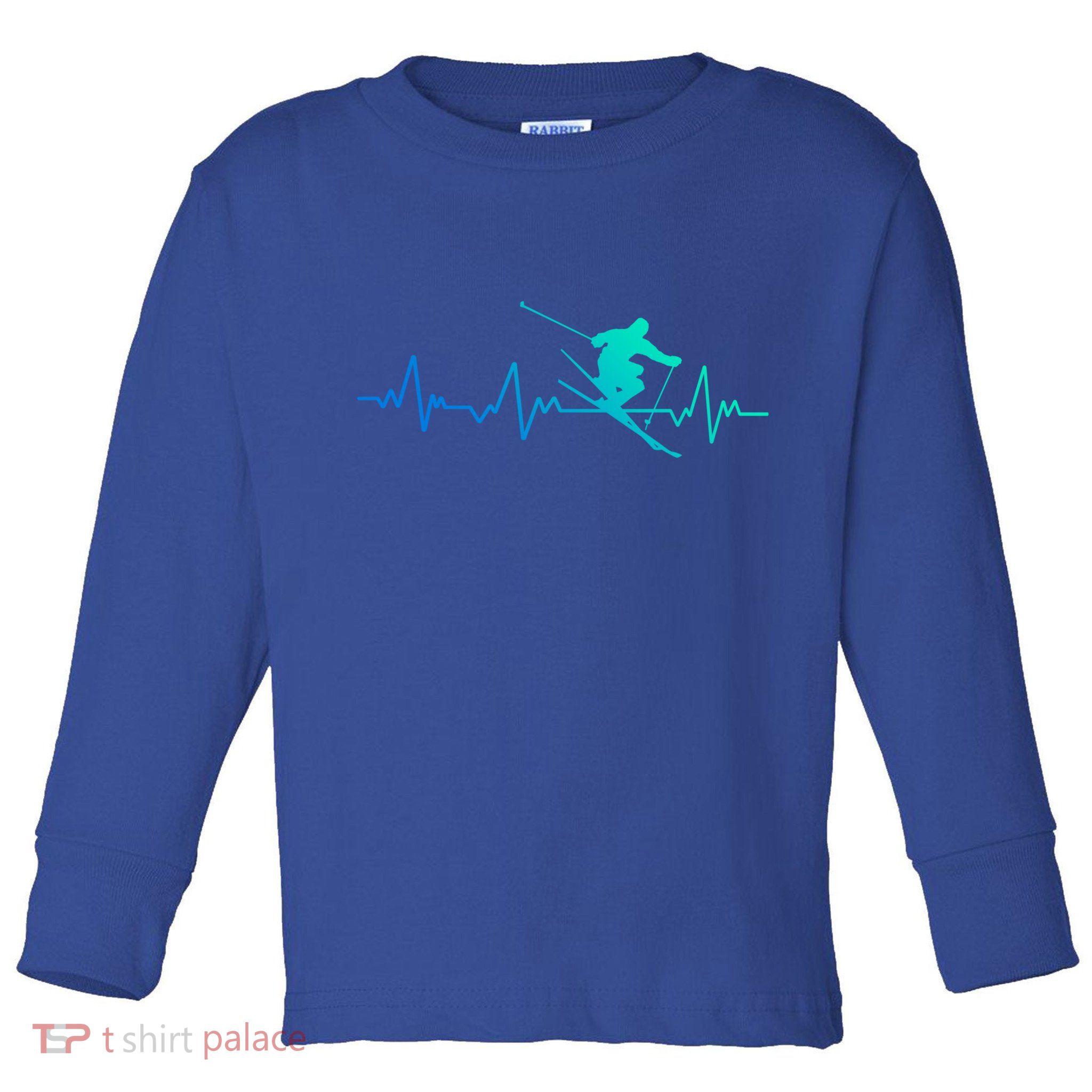 Ski Heartbeat Skiing Gift Meaningful Gift Toddler Long Sleeve Shirt