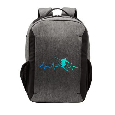 Ski Heartbeat Skiing Gift Meaningful Gift Vector Backpack