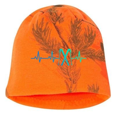 Skiing Heartbeat Skiing Enthusiast Gift Kati - Camo Knit Beanie