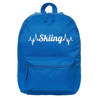 Skiing Heartbeat Skiing Teacher Winter Sports Gift 16 in Basic Backpack