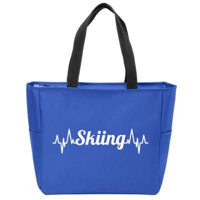 Skiing Heartbeat Skiing Teacher Winter Sports Gift Zip Tote Bag