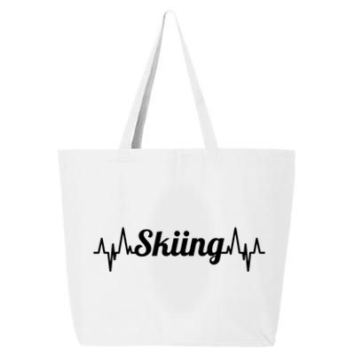 Skiing Heartbeat Skiing Teacher Winter Sports Gift 25L Jumbo Tote