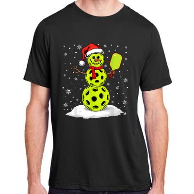 Santa Hat Snowman Xmas Funny Pickleball Lover Christmas Adult ChromaSoft Performance T-Shirt