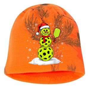 Santa Hat Snowman Xmas Funny Pickleball Lover Christmas Kati - Camo Knit Beanie