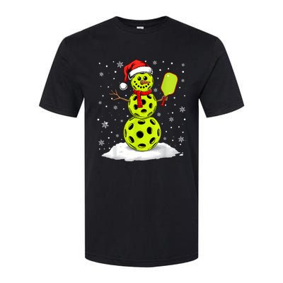 Santa Hat Snowman Xmas Funny Pickleball Lover Christmas Softstyle® CVC T-Shirt