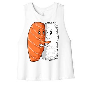 Sushi Hug Sushi Lovers Sushi Hugging Rice Sushi Lovers Gift Women's Racerback Cropped Tank