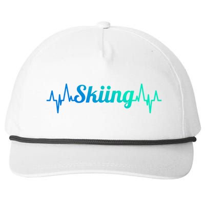 Skiing Heartbeat Skiing Teacher Winter Sports Cute Gift Snapback Five-Panel Rope Hat