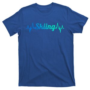 Skiing Heartbeat Skiing Teacher Winter Sports Cute Gift T-Shirt