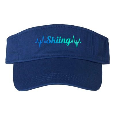 Skiing Heartbeat Skiing Teacher Winter Sports Cute Gift Valucap Bio-Washed Visor