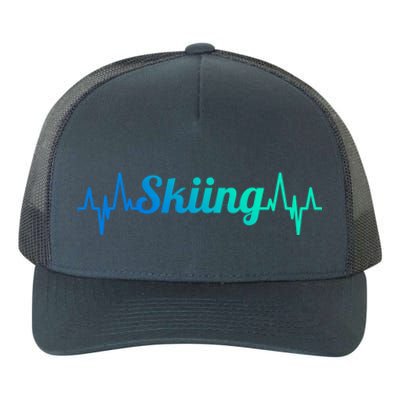 Skiing Heartbeat Skiing Teacher Winter Sports Cute Gift Yupoong Adult 5-Panel Trucker Hat