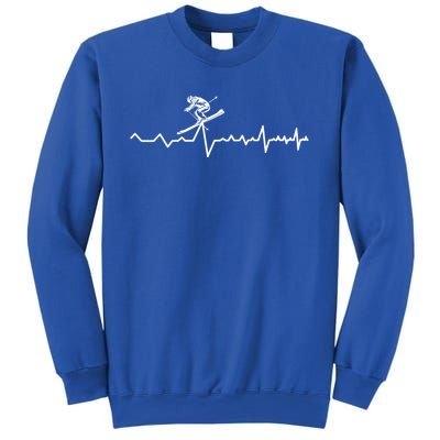 Skier Heartbeat Ski Instructor Winter Sport Skiing Ski Gift Sweatshirt