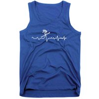 Skier Heartbeat Ski Instructor Winter Sport Skiing Ski Gift Tank Top