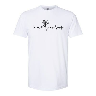 Skier Heartbeat Ski Instructor Winter Sport Skiing Ski Gift Softstyle CVC T-Shirt