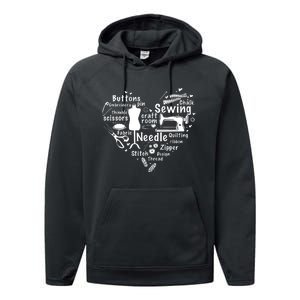 Sewing Heart Sewing Lover Performance Fleece Hoodie