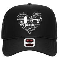 Sewing Heart Sewing Lover High Crown Mesh Back Trucker Hat