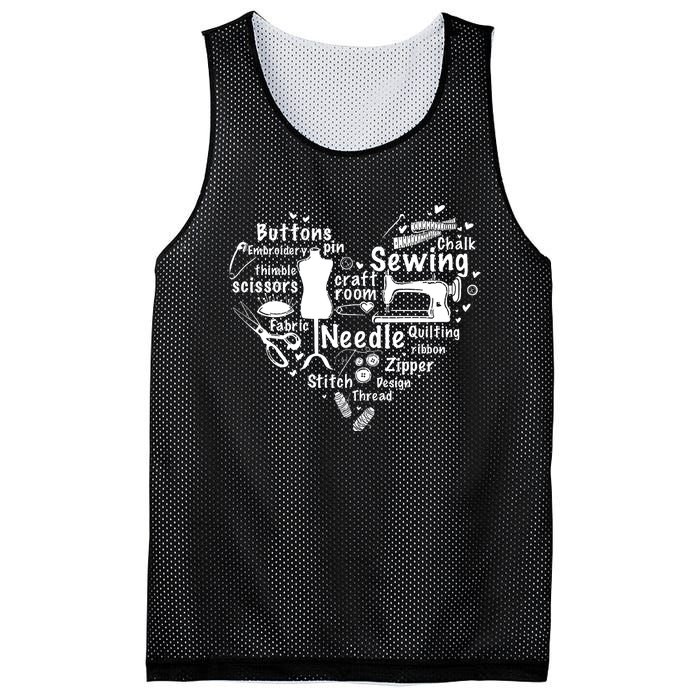 Sewing Heart Sewing Lover Mesh Reversible Basketball Jersey Tank