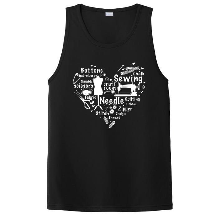 Sewing Heart Sewing Lover PosiCharge Competitor Tank