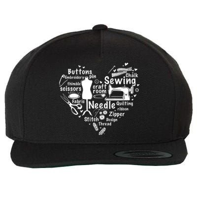 Sewing Heart Sewing Lover Wool Snapback Cap