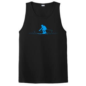 Skier Heartbeat Skiing Lover Fathers Day Funny Gift PosiCharge Competitor Tank