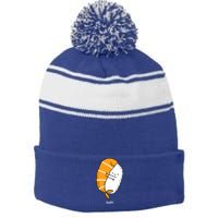 Sushi Hug Sushi Hugging Cute Sushi Lover Cute Gift Stripe Pom Pom Beanie