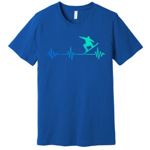 Snowboarder Heartbeat Snowboarding Skiing Gift Premium T-Shirt