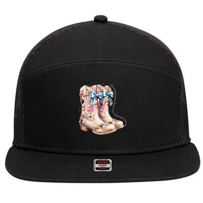 Slty Hair Sandy Boots Western Summer Cowgirl Western 7 Panel Mesh Trucker Snapback Hat