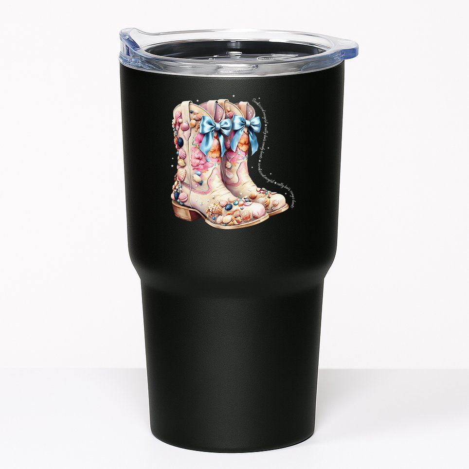 Slty Hair Sandy Boots Western Summer Cowgirl Western Tumbler