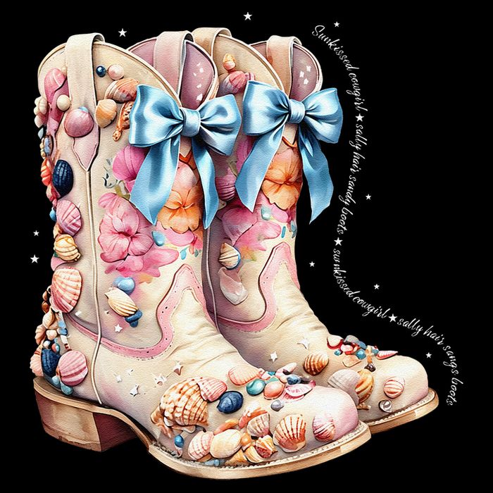 Slty Hair Sandy Boots Western Summer Cowgirl Western Premium T-Shirt