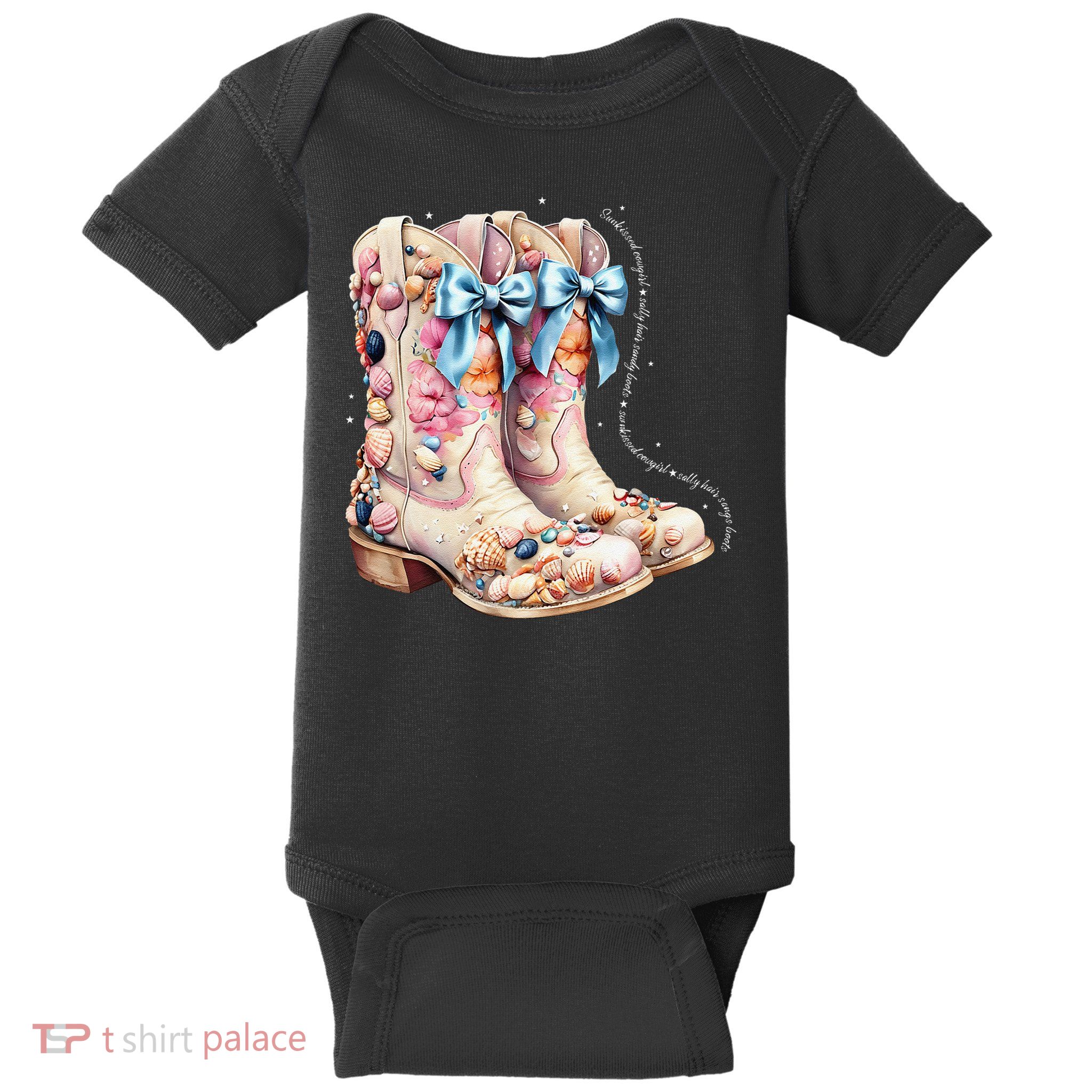 Slty Hair Sandy Boots Western Summer Cowgirl Western Baby Bodysuit