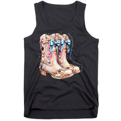 Slty Hair Sandy Boots Western Summer Cowgirl Western Tank Top