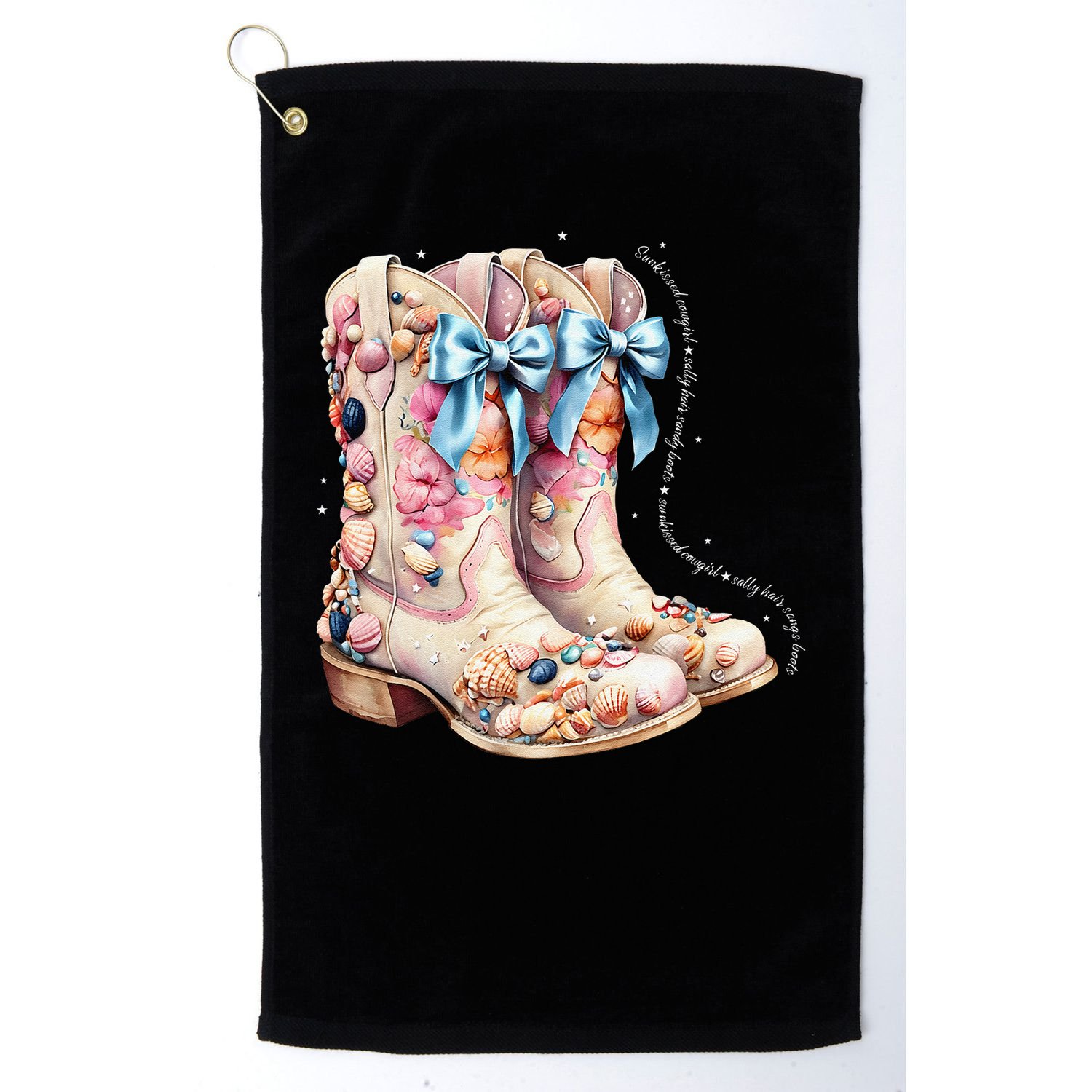 Slty Hair Sandy Boots Western Summer Cowgirl Western Golf Towel
