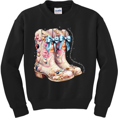 Slty Hair Sandy Boots Western Summer Cowgirl Western Kids Sweatshirt