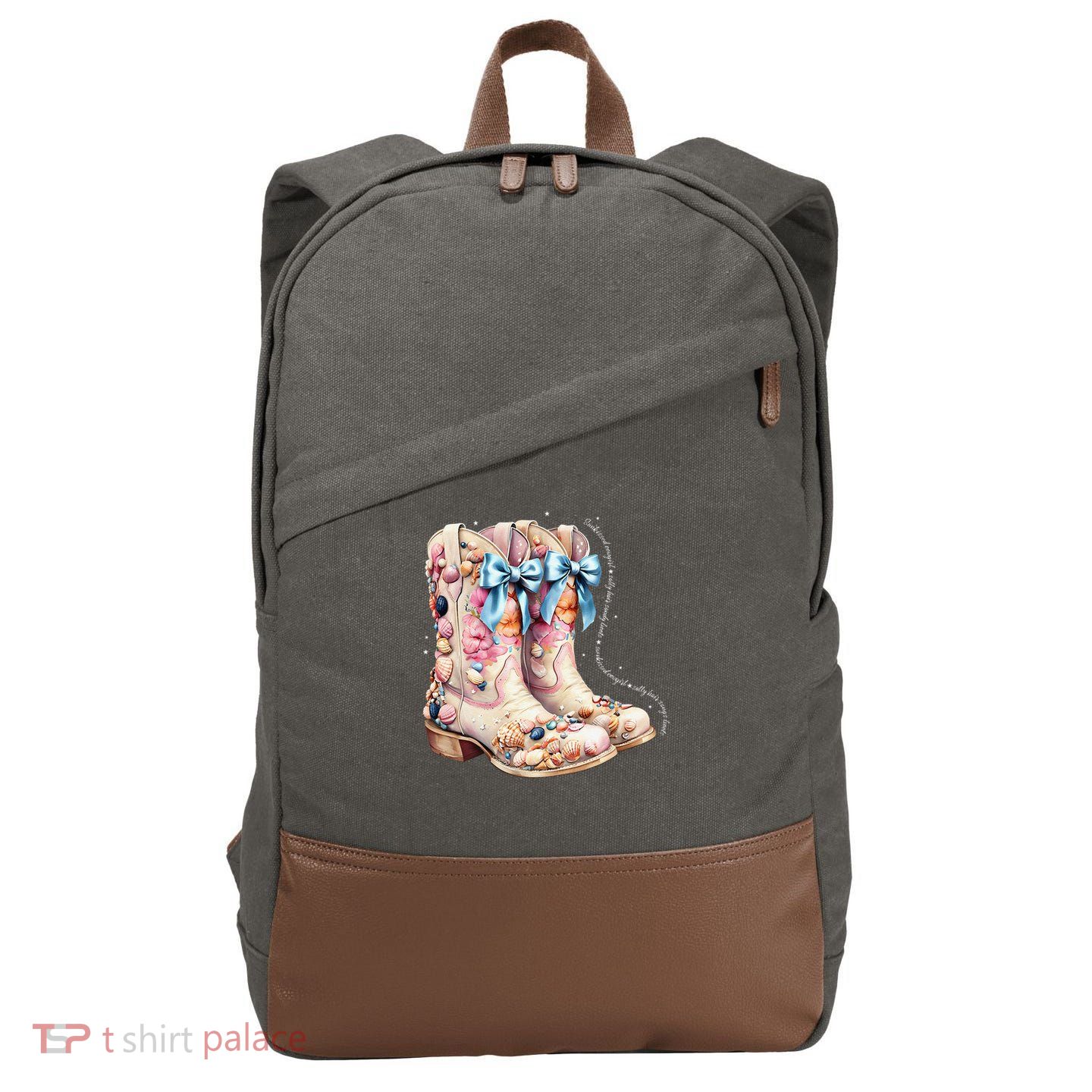 Slty Hair Sandy Boots Western Summer Cowgirl Western Cotton Canvas Backpack