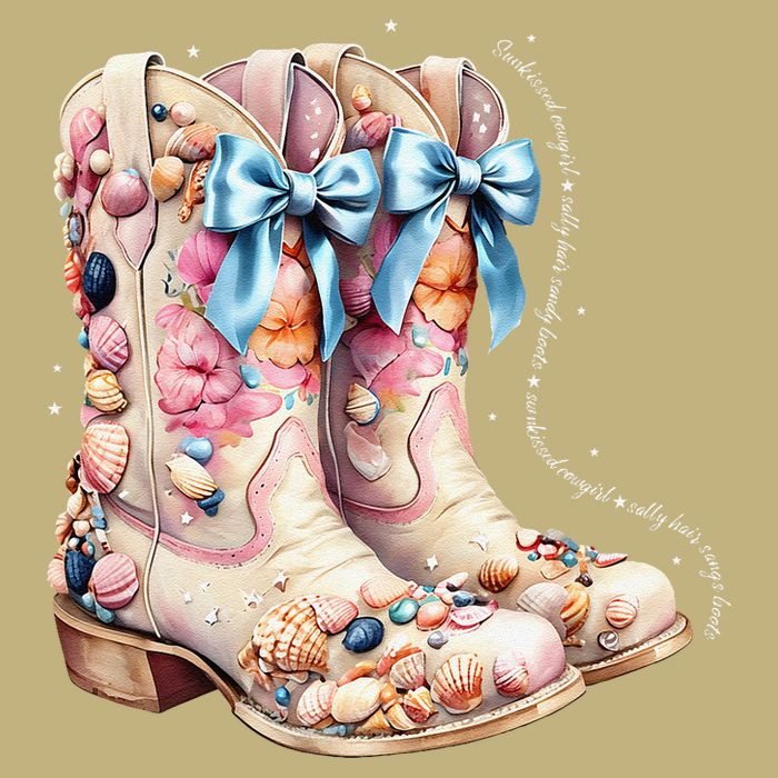 Slty Hair Sandy Boots Western Summer Cowgirl Western T-Shirt