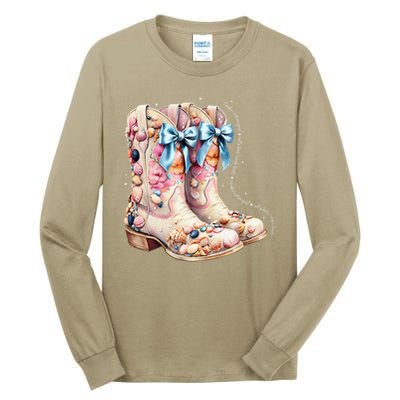 Slty Hair Sandy Boots Western Summer Cowgirl Western Tall Long Sleeve T-Shirt