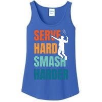 Serve Hard Smash Harder Badminton Player Shuttlecock Sport Cute Gift Ladies Essential Tank