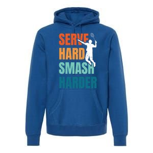 Serve Hard Smash Harder Badminton Player Shuttlecock Sport Cute Gift Premium Hoodie