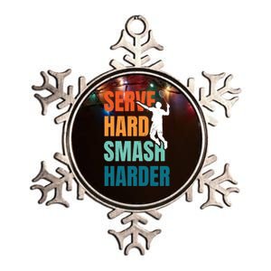 Serve Hard Smash Harder Badminton Player Shuttlecock Sport Cute Gift Metallic Star Ornament