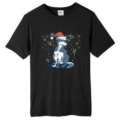 Siberian Husky Santa Claus Christmas Tree Lights Xmas Dog Gift Tall Fusion ChromaSoft Performance T-Shirt