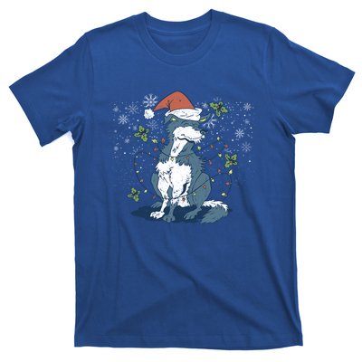 Siberian Husky Santa Claus Christmas Tree Lights Xmas Dog Gift T-Shirt