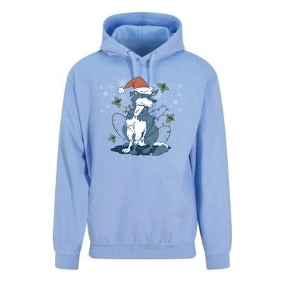 Siberian Husky Santa Claus Christmas Tree Lights Xmas Dog Gift Unisex Surf Hoodie