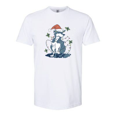 Siberian Husky Santa Claus Christmas Tree Lights Xmas Dog Gift Softstyle CVC T-Shirt