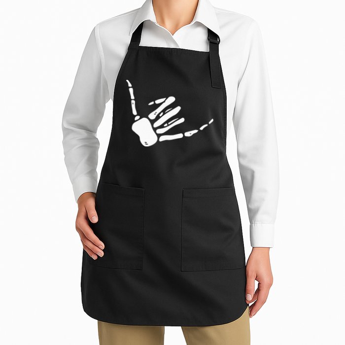 Skeleton Hand Shaka Sign Hang Loose Bones Apron