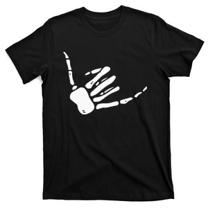 Skeleton Hand Shaka Sign Hang Loose Bones T-Shirt