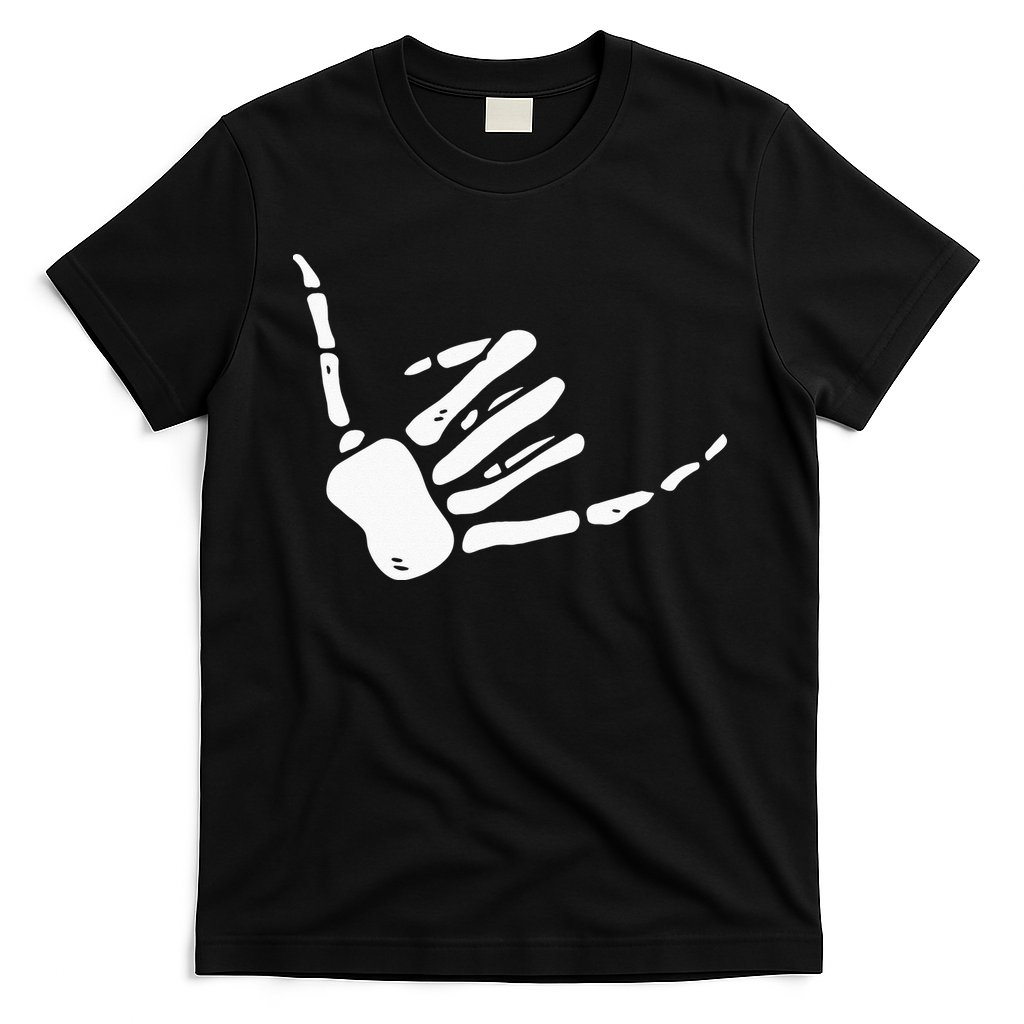 Skeleton Hand Shaka Sign Hang Loose Bones T-Shirt