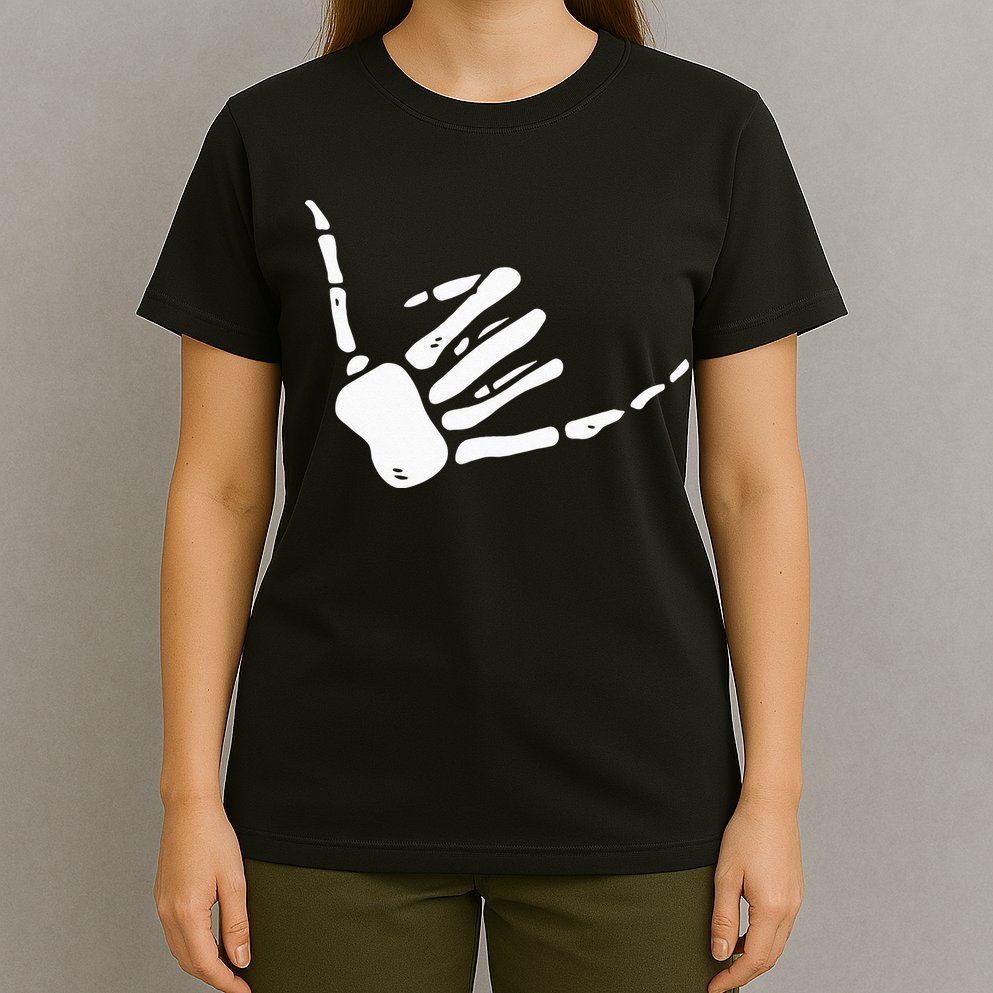 Skeleton Hand Shaka Sign Hang Loose Bones T-Shirt