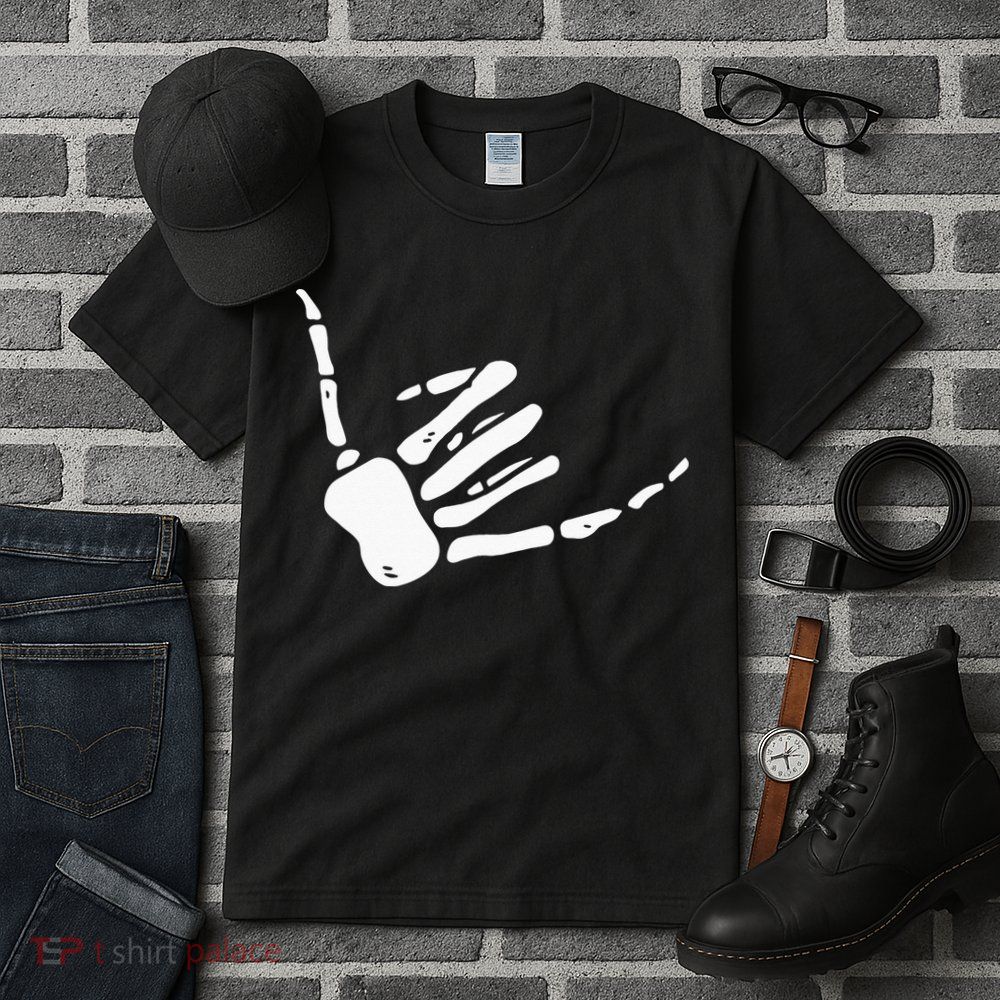 Skeleton Hand Shaka Sign Hang Loose Bones Tall T-Shirt