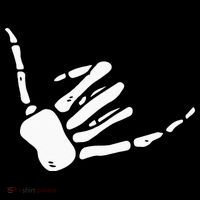 Skeleton Hand Shaka Sign Hang Loose Bones 7-Panel Snapback Hat
