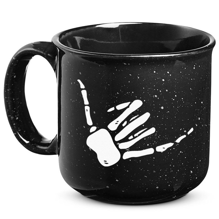 Skeleton Hand Shaka Sign Hang Loose Bones 15oz Campfire Ceramic Mug